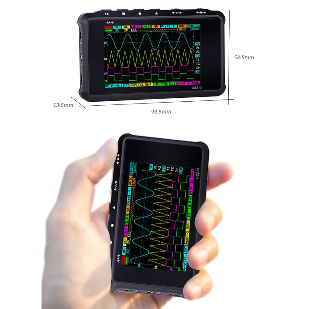 DS213 handheld digital storage oscilloscope handheld small mini