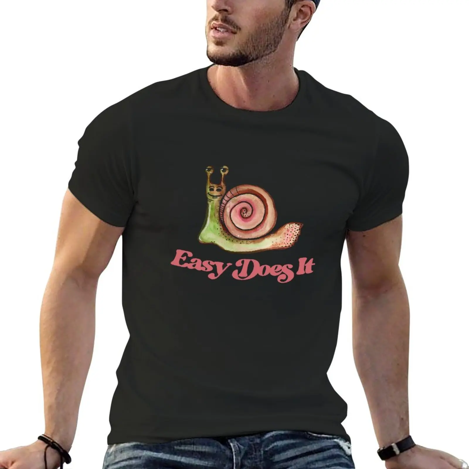 

New Easy Does It Snail T-Shirt t-shirts man vintage clothes men clothes