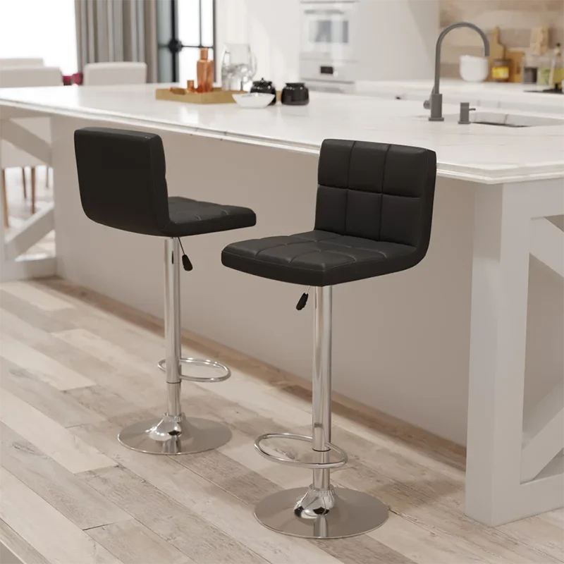 

Modern Square PU Leather Swivel Adjustable Bar Stool, Bar Stool for Kitchen Counter Bar Chairs Minimalistic Nordic