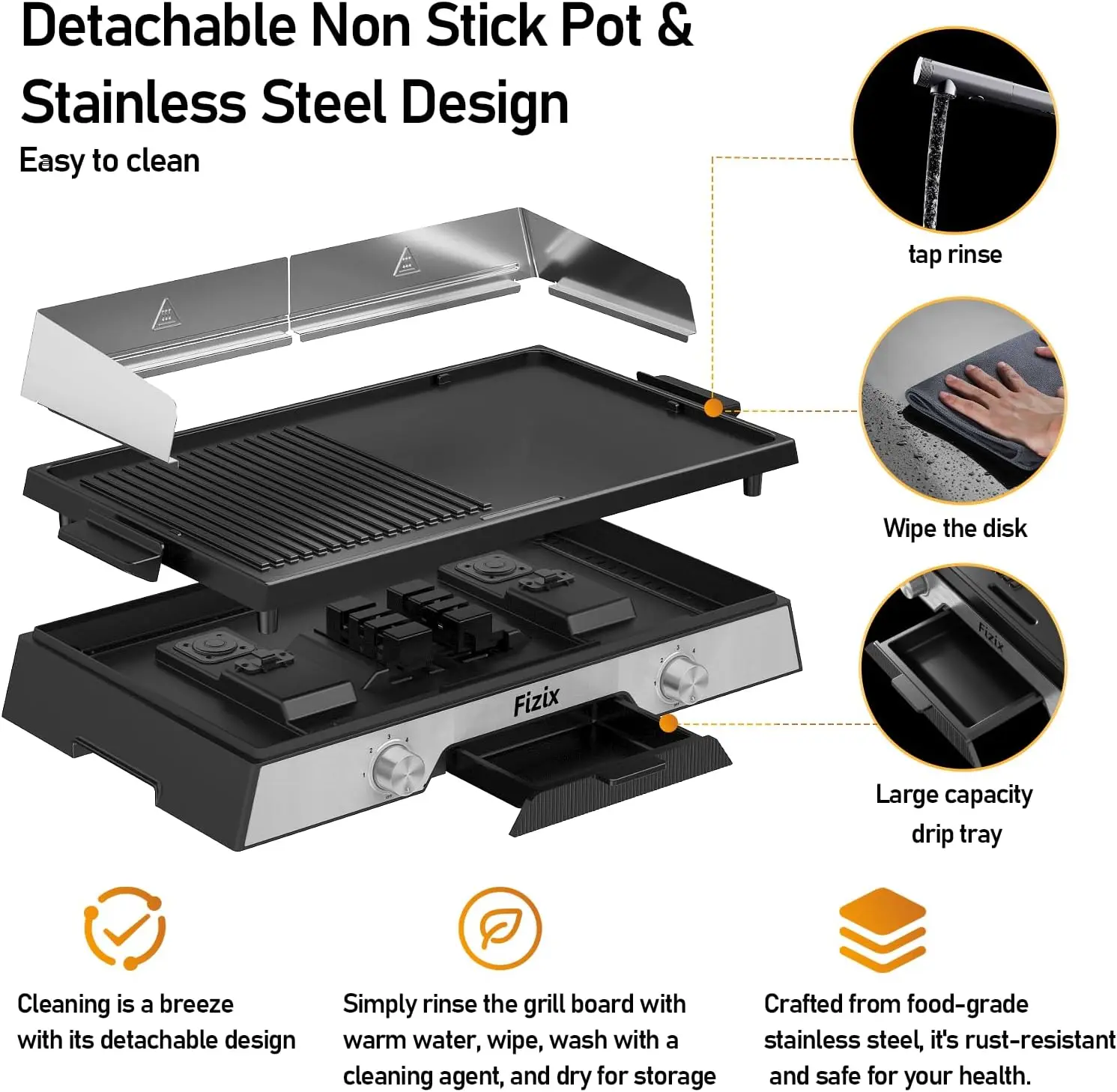 1600W,Electric Griddle for Indoor and Outdoor,Adjustable Temperature Controls,Griddle Pan Electric for Pancakes,Skillets,110V La 4
