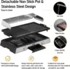 1600W,Electric Griddle for Indoor and Outdoor,Adjustable Temperature Controls,Griddle Pan Electric for Pancakes,Skillets,110V La 4