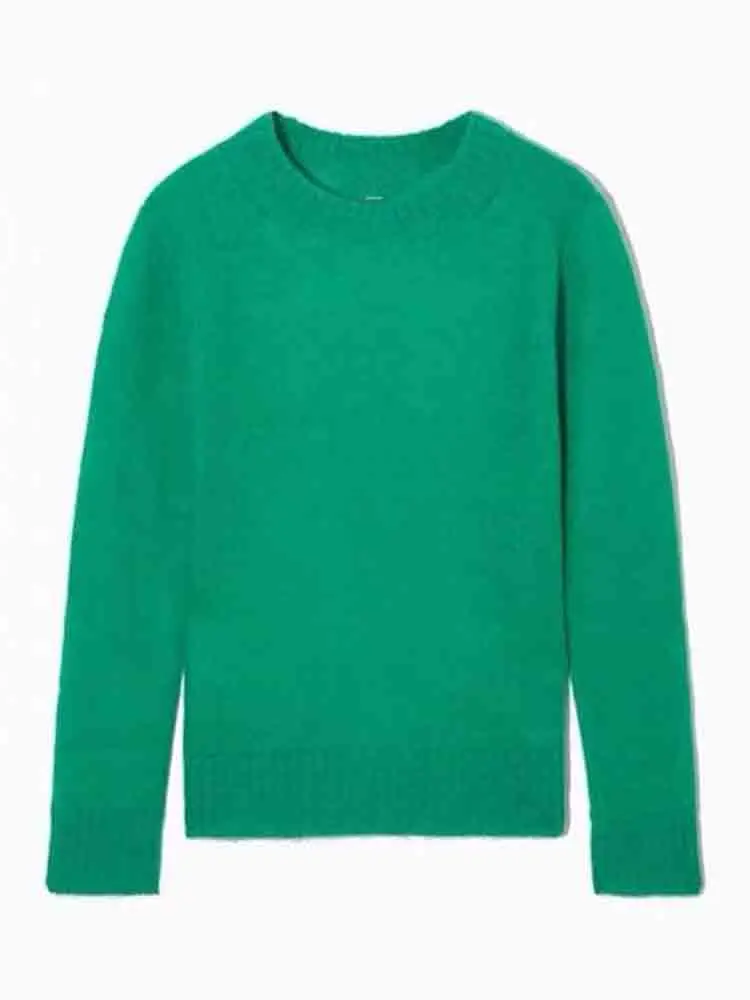 

Женский вязаный пуловер с длинным рукавом, универсальный Повседневный свитер с круглым вырезом в стиле ретро, осень 2023