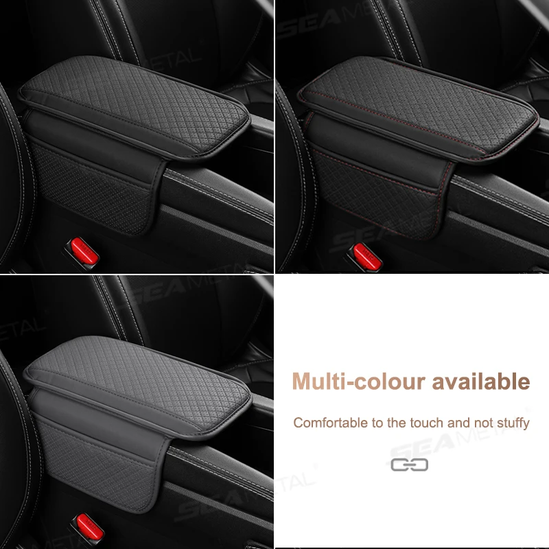 Car Armrest Pad Universal Center Console Protection Cover Anti Scratch With Storage Pocket