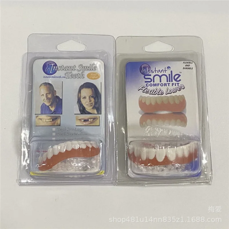 False Teeth Silicone Upper Lower Veneers Perfect Laugh Veneers Dentures Paste Fake Teeth Braces 