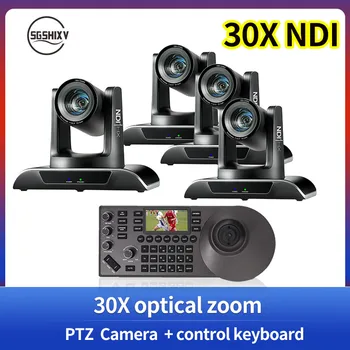 Telecamera PTZ NDI con Zoom 30X 1080P60fps, Telecamera PTZ con POE HDMI SDI USB + Controller PTZ, ideale per Live Streaming e Trasmissioni