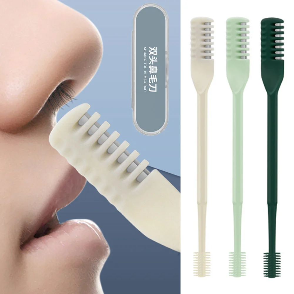 

360° Rotating Nose Hair Trimmer Double Head Hair Remover Washable Nose Razor With Package Box Practical Nose Hair Cleaning Tool