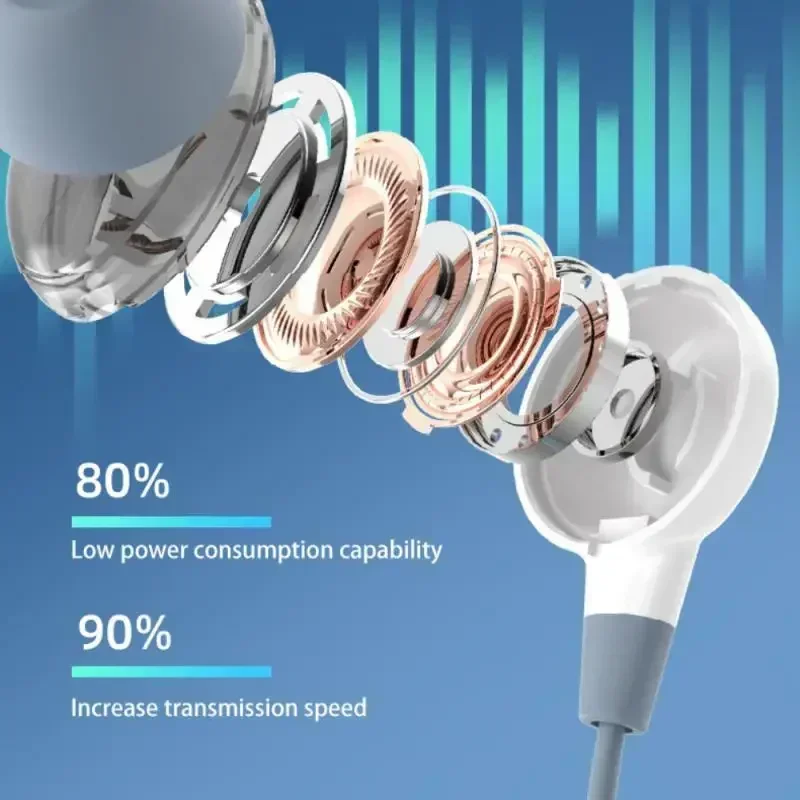 EARDECO 블루투스 5.3 베이스 무선 헤드폰, 200 시간 재생, 고해상도 스포츠 헤드셋, 마이크 포함 스테레오