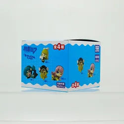 Kawaii Vocaloid Singer Capsule Toy - Cute Anime Figure in Fallen Pose with Blue Hair Ornament (A set of 4 pcs)