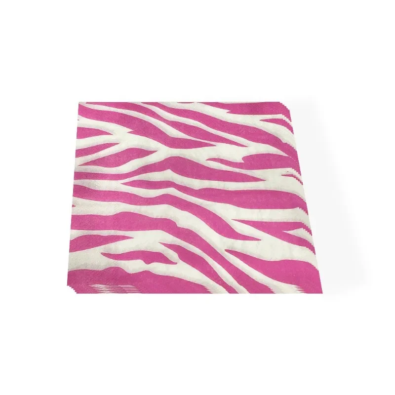 20pcs 33cm 2-Ply New Pink Leopard Print Food Grade Printed Pattern Party Tissue Paper Commercial Paper Placemat