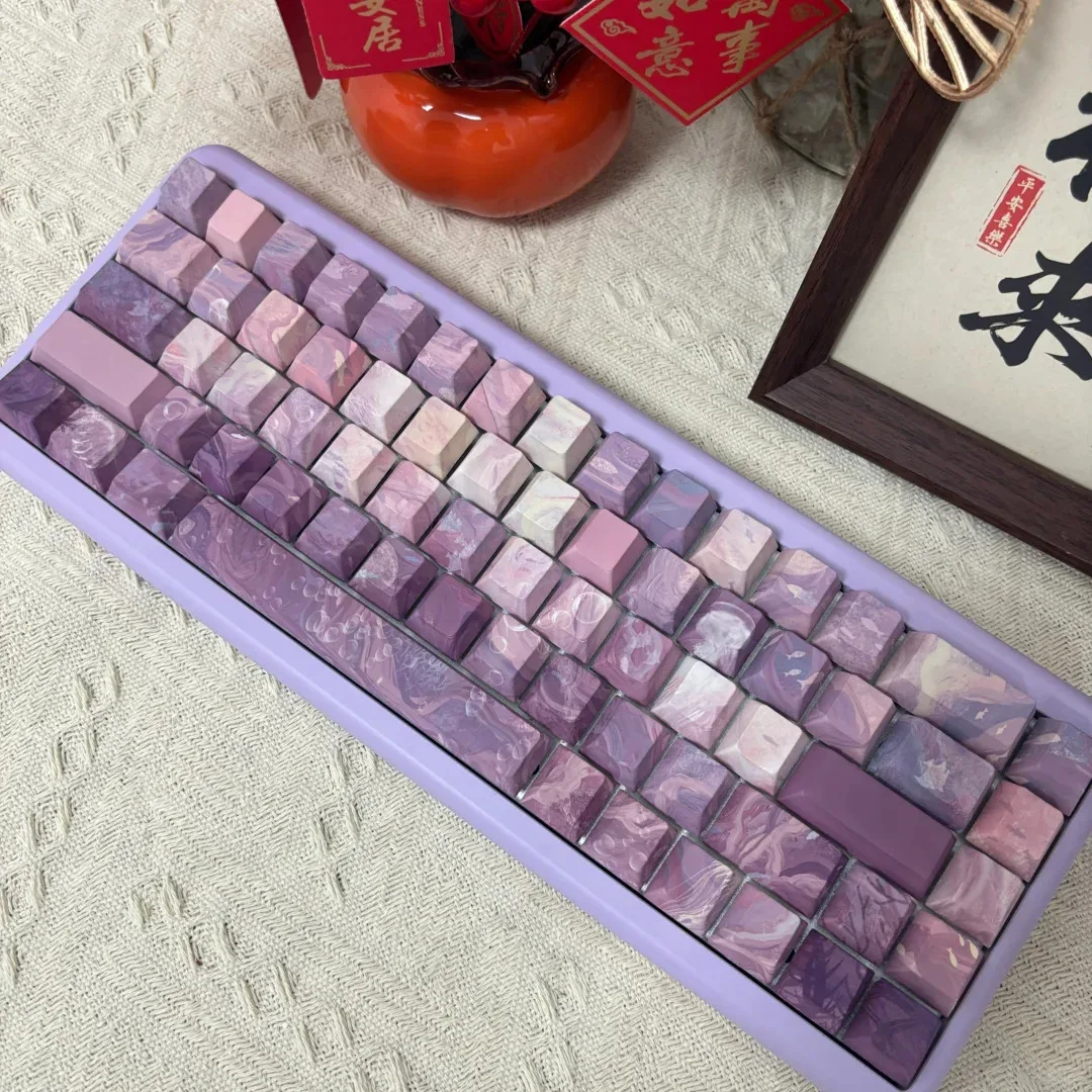 lado MOA gravado, PBT, opaco, roxo estética,