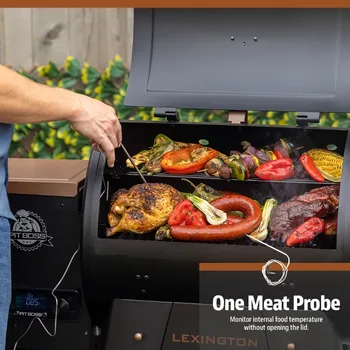 Pit Boss Lexington 500 Sq in Wood Fired Pellet Grill and Smoker – Onyx Series 3