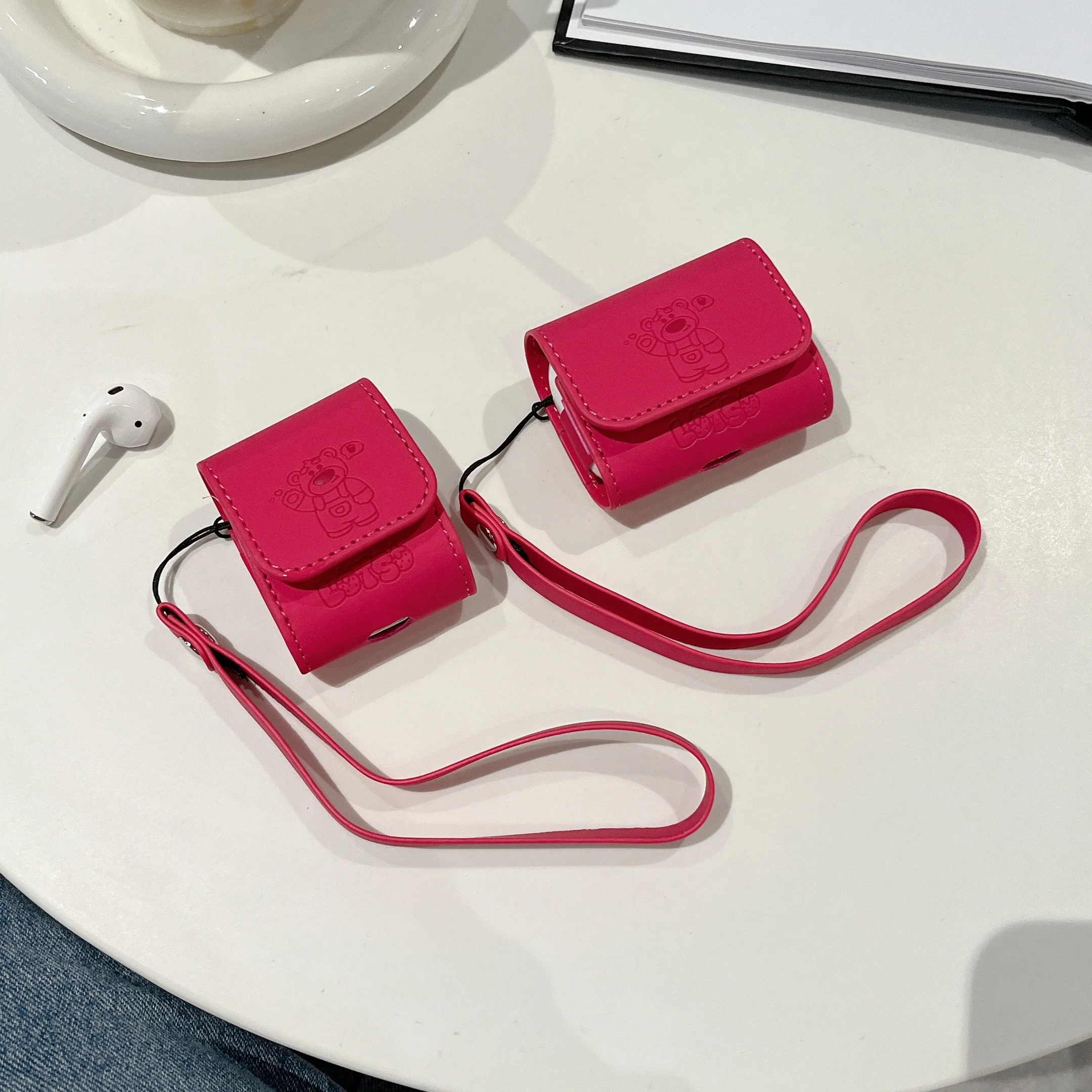 

For AirPods 1 2 3 Pro Earphone Case Cartoon Toy Story Lotso Bluetooth Headphones With Lanyard Protective Cover For AirPods Pro2