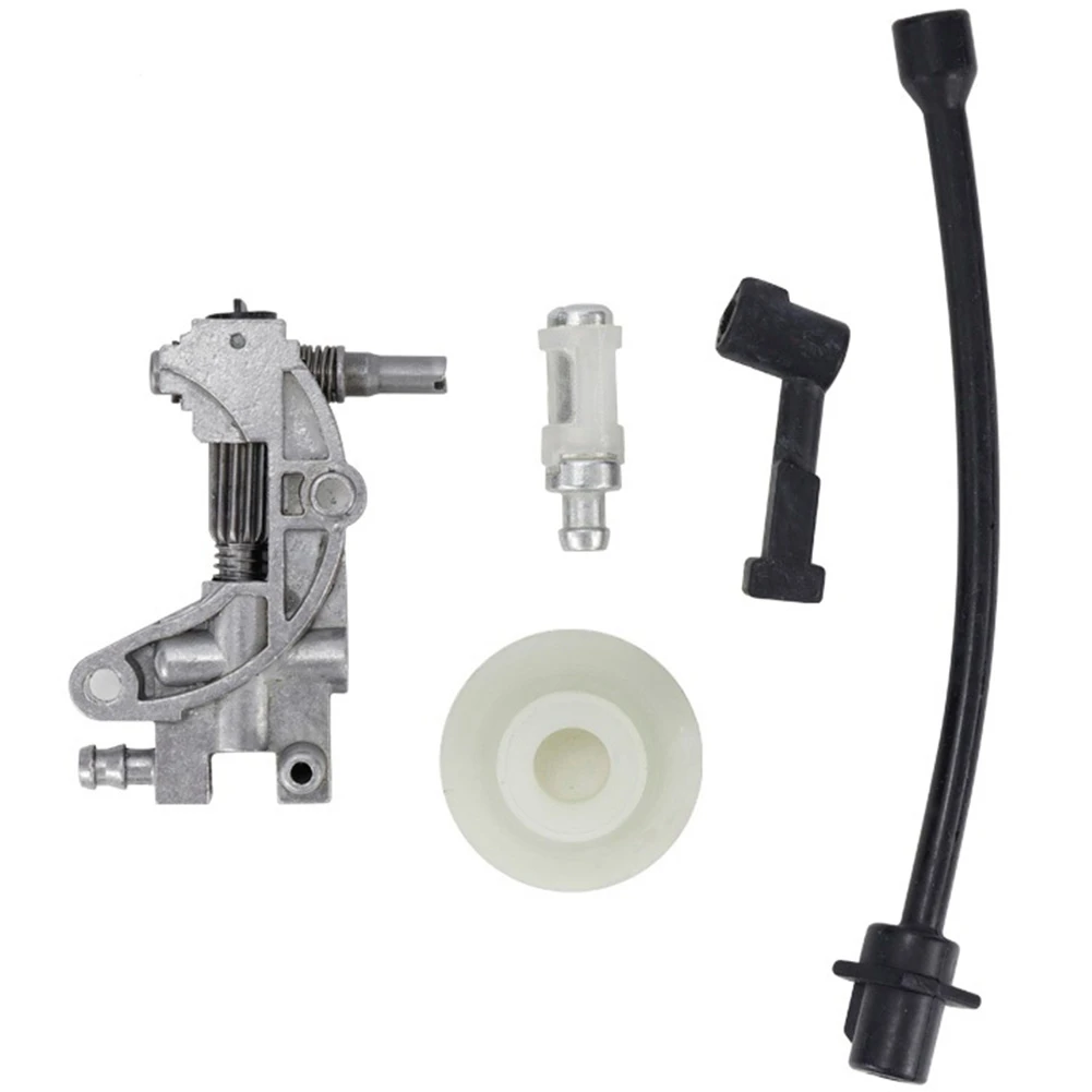5Pcs Oil Pump Filter Pipe Hose Line Oil Nozzle Turbine Kit for 4500 5200 5800 45CC 52CC 58CC Chainsaw Spare XY