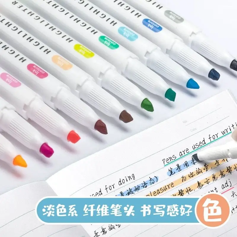25 色 ZhiPai 蛍光マーカーペンセットデュアルチップかわいい