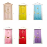 Miniature Wood Elf Door Tooth Fairy Door Mini House Accessories Pretend Play Toy Gift for Kids Furniture Simulation Miniatures 1