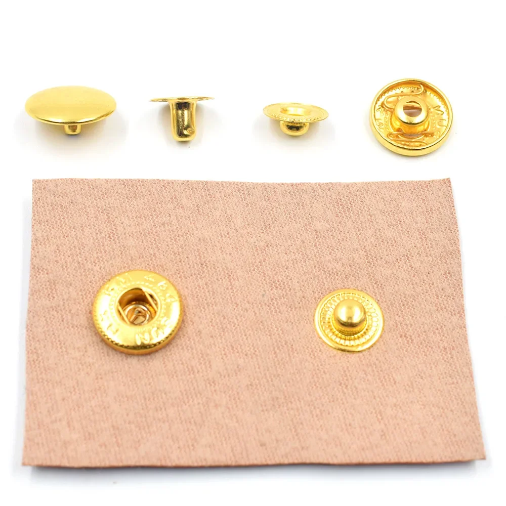 500sets press buttons S-Spring type silver/black/bronze/gold metal snaps 15mm/12.5mm/10mm  sewing accessories bulk clothing DIY 2