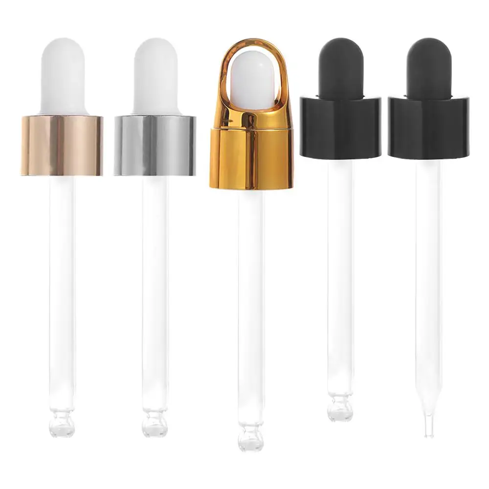 Medicine Dropper Rubber Head Round/Straight Head Dropping Pipet Dropper Lid Essential Oil Dropper Bottles Cap Lab Dropper