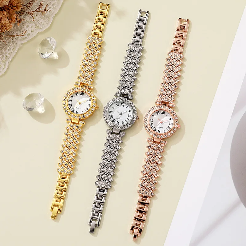 Ladies Watch, Stylish Roman Diamond Quartz Watch