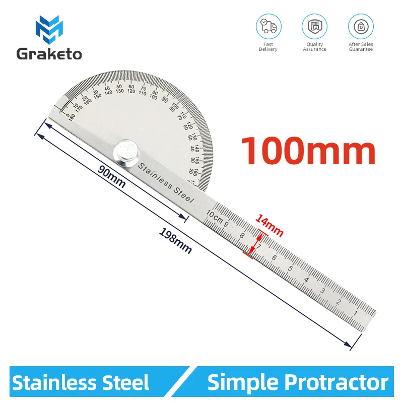 Goniometer Stainless Steel Protractor Metal Ruler Multi-Angle Measuring Tool Angle Meter Finder
