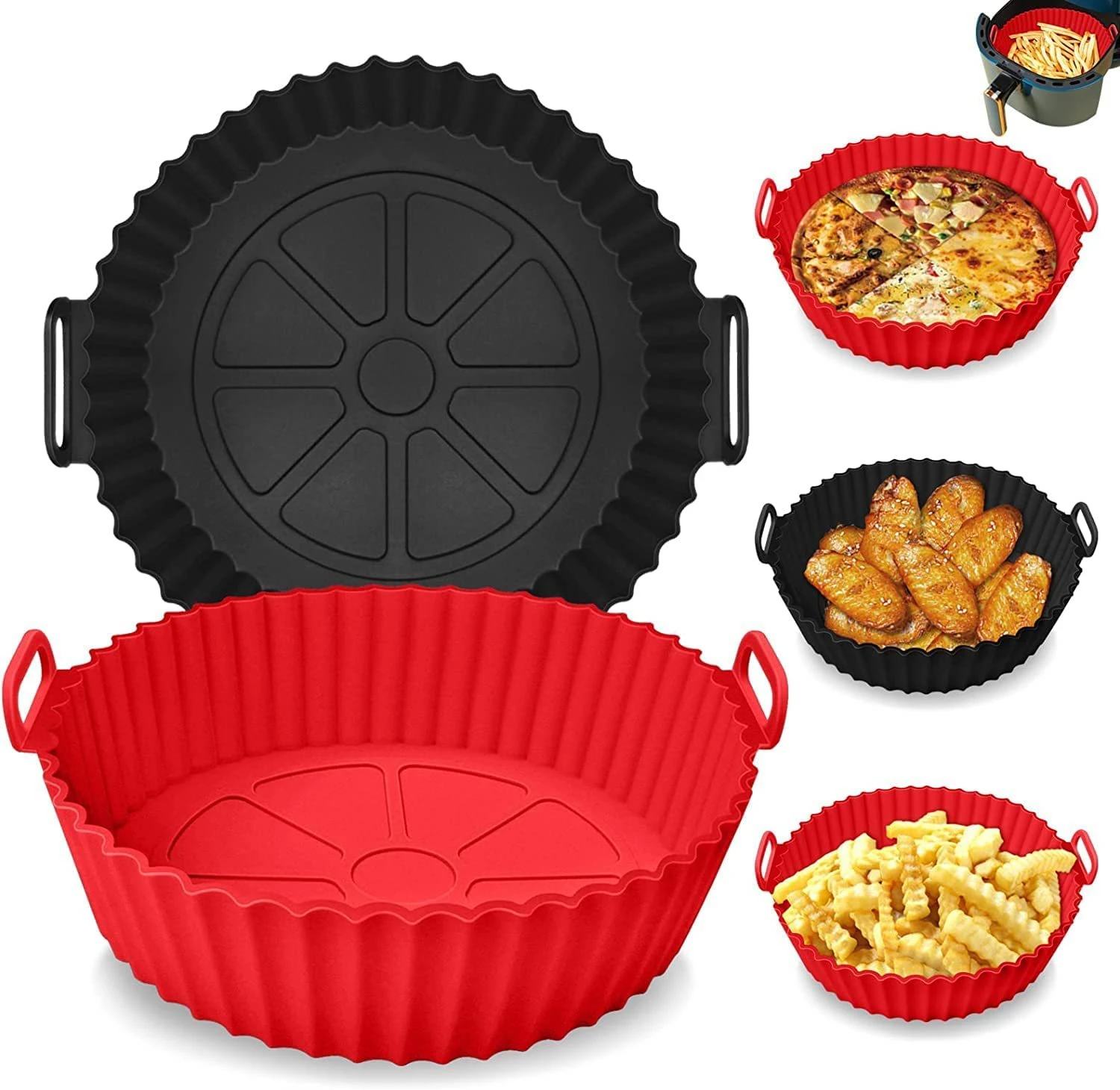 Round Replacemen Air Fryers Oven Baking Tray Fried Chicken Basket Mat