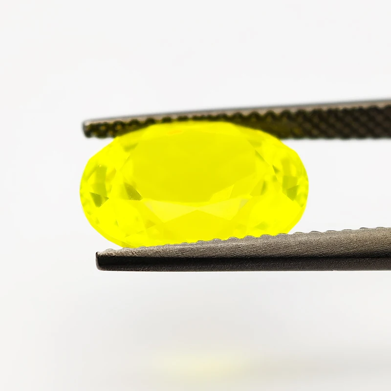 옐로우 사파이어 색상 6x8mm-10x12mm 이트륨 알루미늄 가넷 루스 젬스톤 랩 다이아몬드 오벌 컷 YAG 스톤 (보석 제작용)
