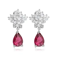 SLBRIDAL Art Deco Teardrop Cubic Zircon Drop Earrings CZ Earring Wedding Bridal Earring Fashion Jewelry Girls Daily Earrings 1