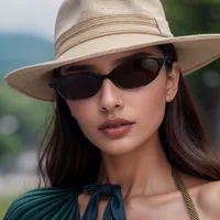 Lunettes de soleil ovales à petite monture pour femmes, nouveau Style rétro, Sexy, marron, tendance, nuances décoratives 2