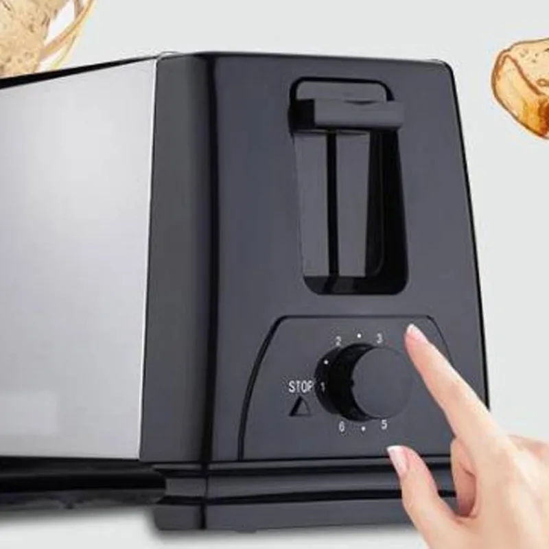 Electric Toaster Machine 750W 2-Slice with Removable Crumb Tray 6-Shade Toast Setting Compact for Toasting Puff Pastry Waffles electric toaster machine