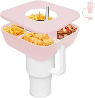 Snack Bowl With Cover For Stanley 40oz Tumbler With Handle Silicone Snack Tray Snack Ring For Stanley Cup Accessories 1
