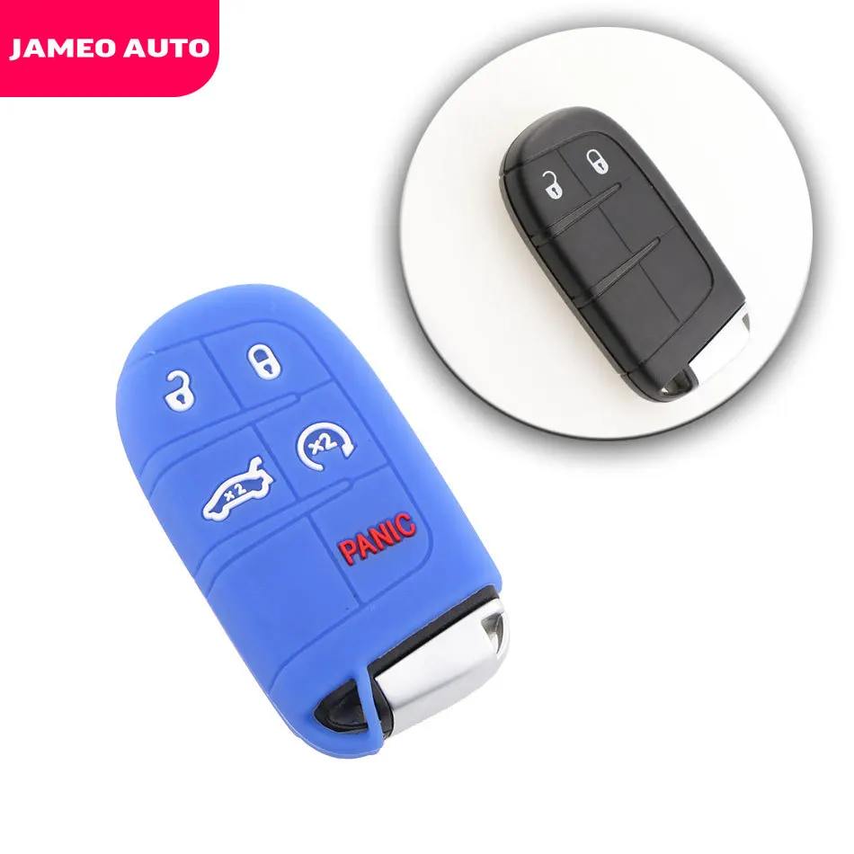 Auto Car Silicone Key Cover Case for Dodge Jeep Journey Chrysler 300 Grand Cherokee Compass Renegade Patriot key case key case cover car key shell