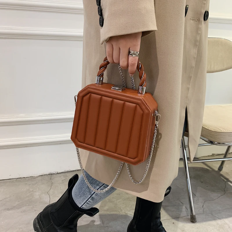 

Женская сумочка, Осенние новые сумки через плечо, модная брендовая сумка с вертикальной ручкой и простой цепочкой, сумка-мессенджер на плечо, кошелек, женская сумка