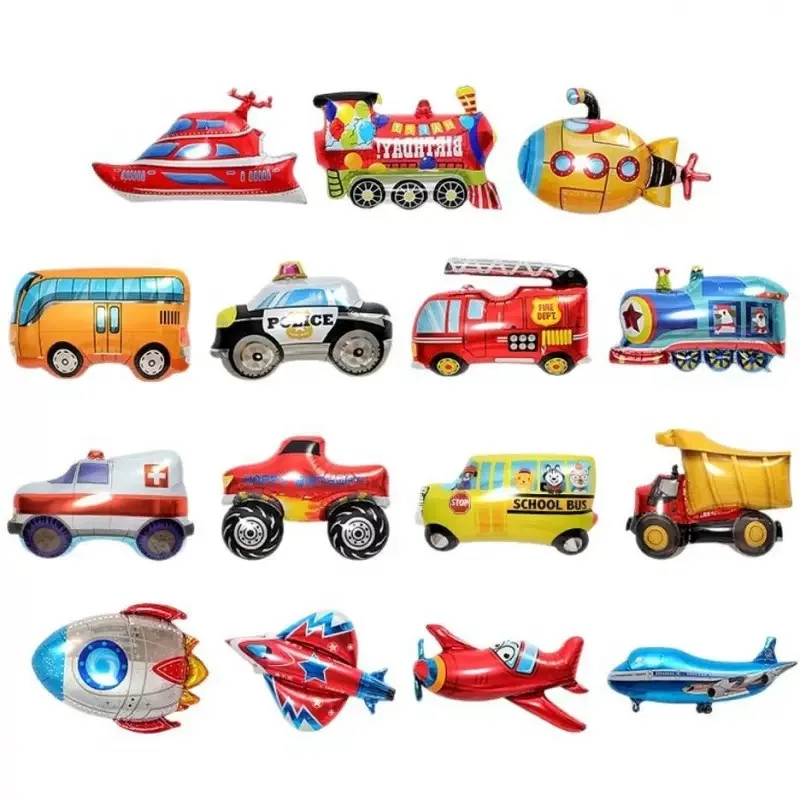 3D Cartoon Car Foil Balloon 3D Cartoon Car Foil Balloon Buggy Racing Digging Car Train Gift Baby Shower Birthday Party Decorations Kids Toys Helium Balloons