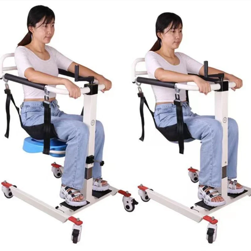 Manual Lift Shift Machine Bed Wheelchair Transfer Lifter Chair Bed-Ridden Moving Lifting for Elderly Disabled Patient