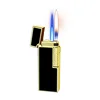 Creative Narrow Version Ultra-thin Gas Lighter, Dual Flame Switch, Grinding Wheel Ignition Lighter, Metal, Men's Gadgets 5