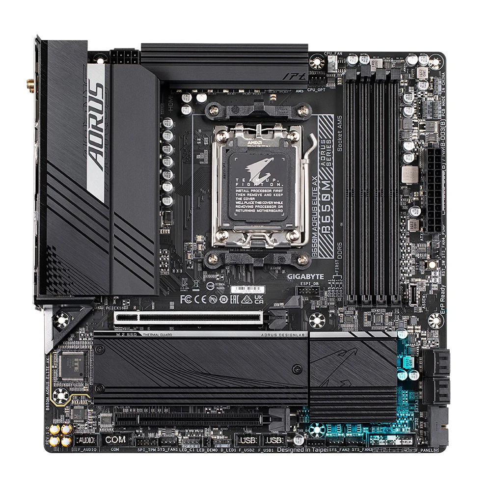 AMD Ryzen 7 7800x3d + GIGABYTE B650M AORUS ELITE AX 마더보드, 더블 채널 MAX-128GB 메모리, Wi-Fi B650 메인보드