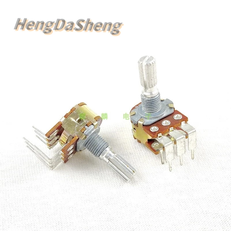 

5Pcs/Lot 16 Type B50K 6-pin Double Vertical Bent Foot Computer Speaker Power Amplifier Audio High And Low Volume Potentiometer