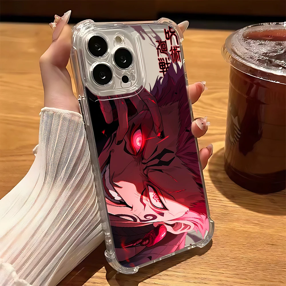 Anime Cool Jujutsu Kaisen Anti-Fall Clear TPU Phone Case