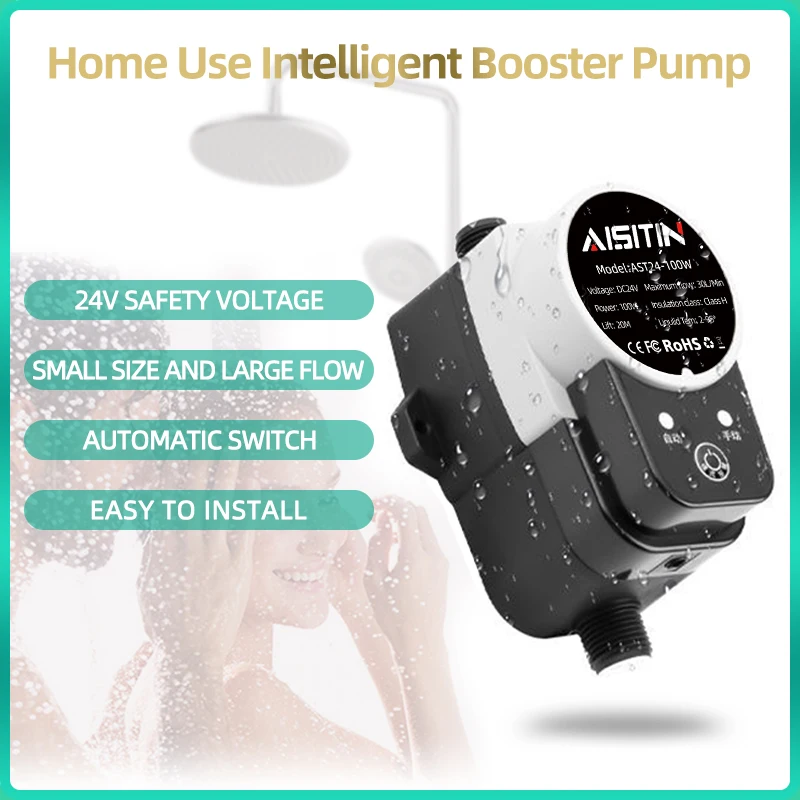 Aisitin Booster Pump Pompa Dell'Acqua Senza Spazzole 16M 24V Ip56 Pome Regolatore Di Pressione Automatico Home Boost Scaldabagno