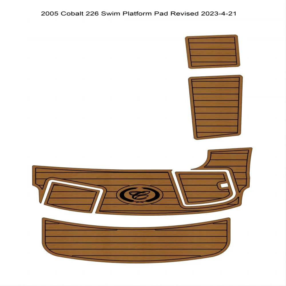 2005 Cobalt 226 Swim Platform Step Pad Boat EVA Foam Faux Teak Deck Floor Mat SeaDek MarineMat Gatorstep Style Self Adhesive 1989 baja sport 280 swim platform step mat boat eva foam teak deck flooring pad