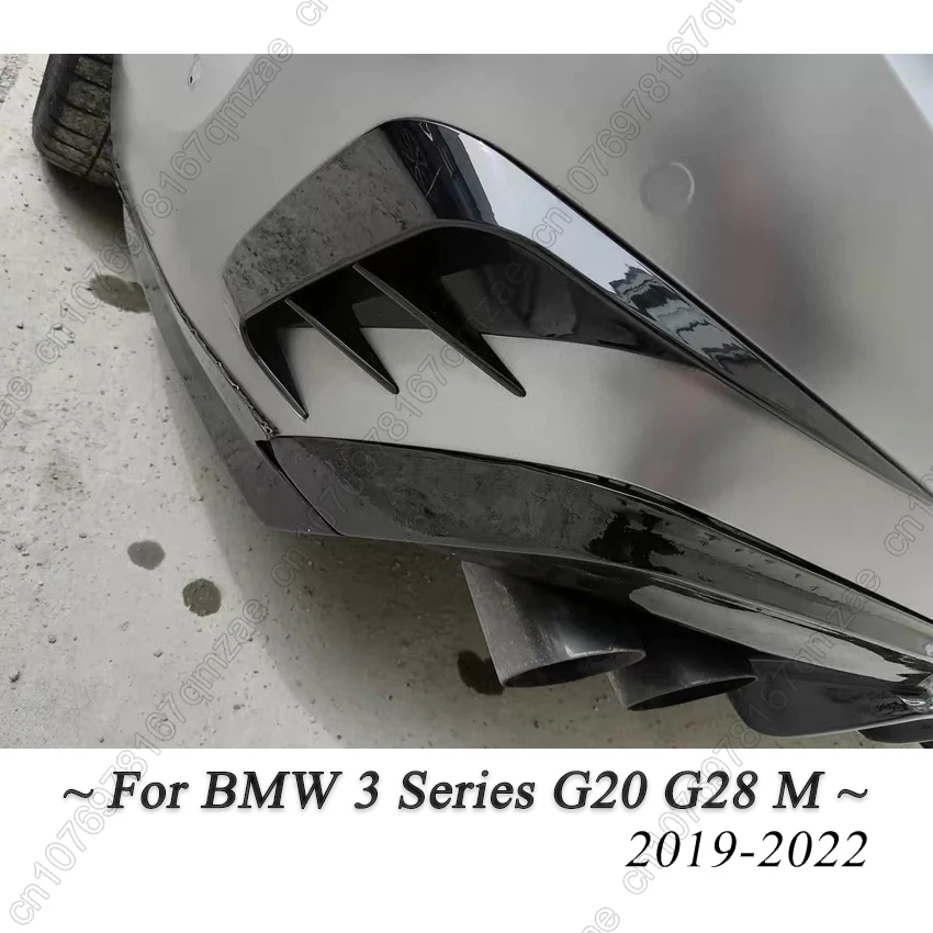 Neue Stil Hinten Stoßstange Canards Lip Splitter Trim Flossen Für BMW 3er G20 G21 M 320e 330e 318i 320i 325i 330i 340i 2019-2022