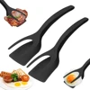 New 2 in 1 Grip Flip Spatula Tongs Egg Flipper Spatula Nylon Non Stick Coating Pancake Fish French Toast Omelet Making Tool 1