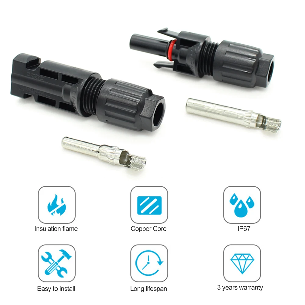 Disponibile Ip67 1 Paio Di Connettori Per Cavi Per Pannelli Solari Cc Connettori Fotovoltaici Adattatore Per Cavi Solari Spina Maschio Femmina Durevol