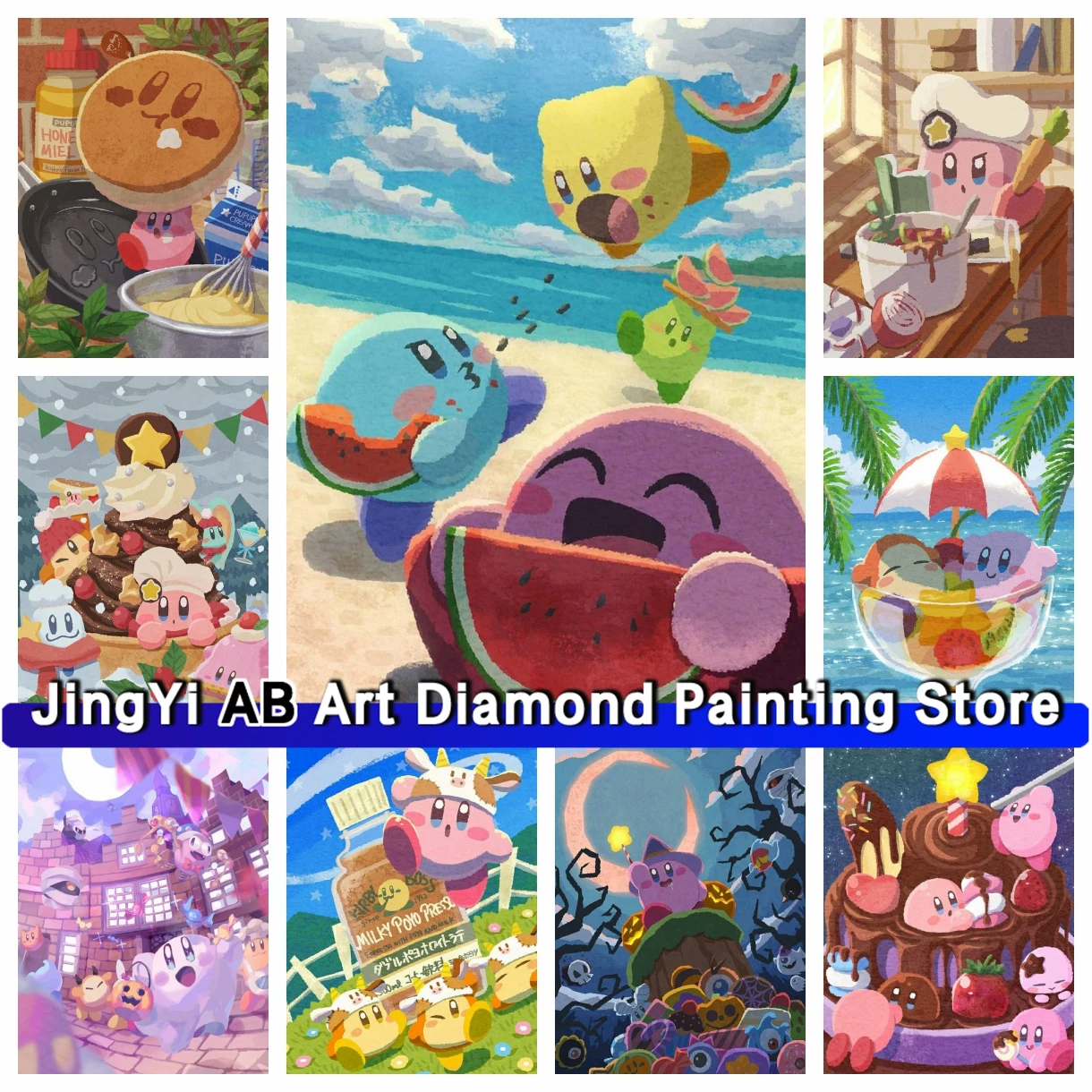 

Cartoon Hobby Game Cute-K-Kirbys 5D DIY AB Diamond Painting Mosaic Cross Stitch Embroidery Handmade Home Decor Children's Gift