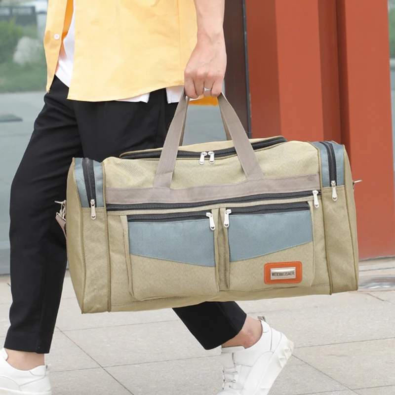 Large Capacity Foldable Portable Travel Bag For Male Female Students Short Distance Luggage Water Proof Black Grey Khaki Package