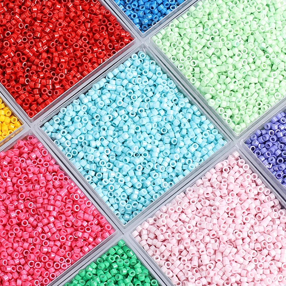 Glass Beads 10g 1.6mm Rice Bead Oil Painting Antique Bead Color Uniform Loose Spacer Seed Beads for Jewelry Making DIY Sewing