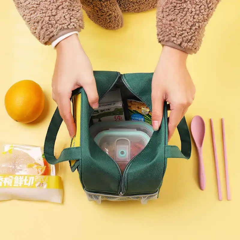 휴대용 도시락 가방 옥스포드 천 소재 절연 휴대용 도시락 가방 사무직원 및 초등학생에게 적합한 야외 도시락용 가방