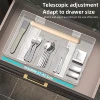 Kitchen Silverware Drawer Organizer Expandable Utensil Tray Adjustable for Spoons Forks Knives Flatware and Cutlery Organizer 1