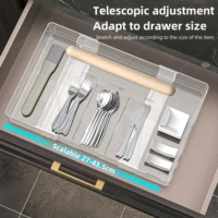 Kitchen Silverware Drawer Organizer Expandable Utensil Tray Adjustable for Spoons Forks Knives Flatware and Cutlery Organizer 1