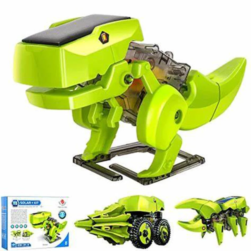 Solar Robot Kit STEM Prop Solar Power 3 in 1 Transformation Robot Kit DIY Toy Battery Powered Transform Car Educational Learning Toys Child