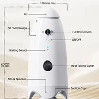 Smart 1080p Small Dog Camera with Treat Dispenser 180°View Pet Treat Tossing Dog Camera with Phone App 2 Way Audio Android & iOS 5